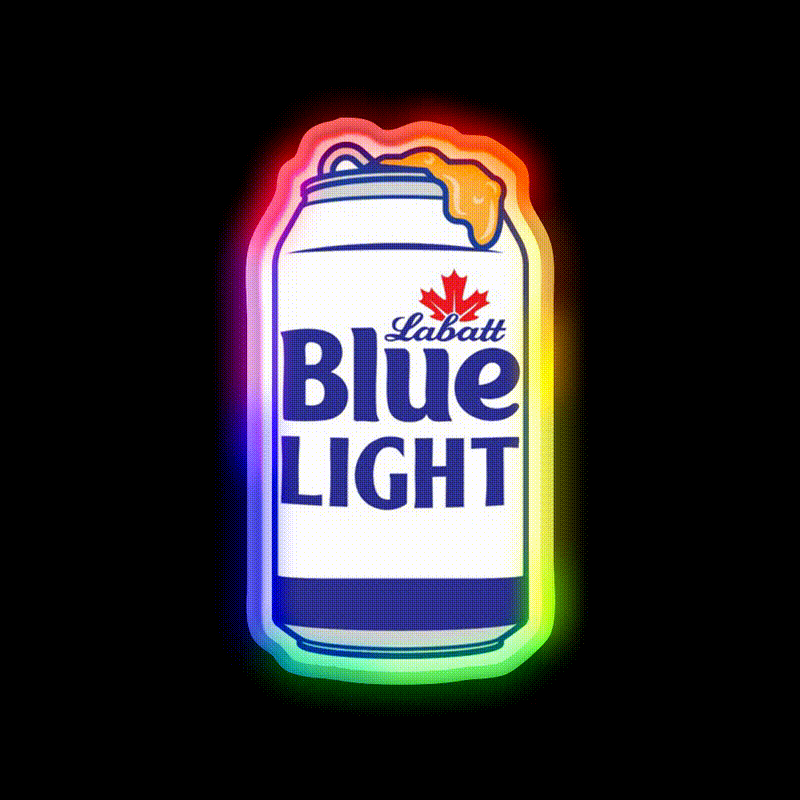 Blue Light Can Beer Bar Decor Led Neon Sign Rgb Color - LED neon sign close-up detail