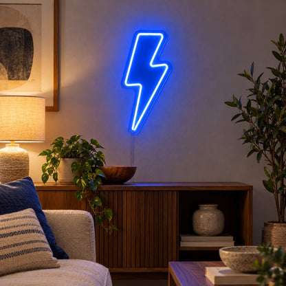 Blue Lightning Bolt LED Neon Sign - Shineneon