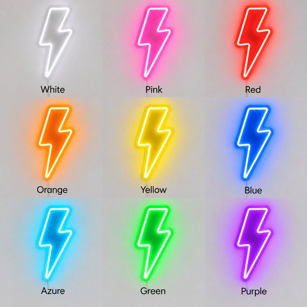 Blue Lightning Bolt LED Neon Sign - Shineneon