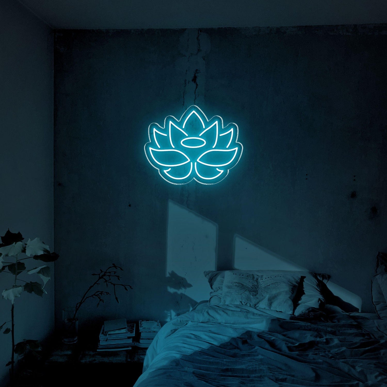 Blue Lotus Flower Led Neon Sign For Bedroom Decor | Shineneon