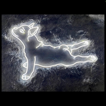 Blue Lying French Bull Dog Led Neon Sign For Home Pet Cafe Decor | Shineneon