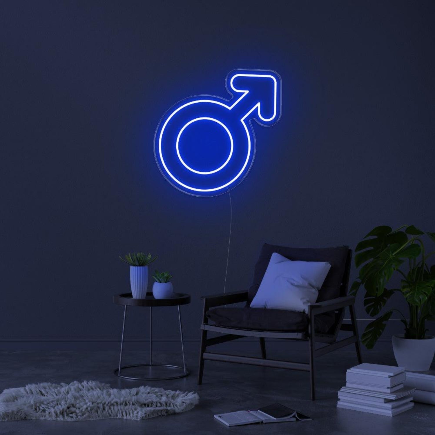 Blue Male Symbol Led Neon Sign For Modern Home Decor | Shineneon