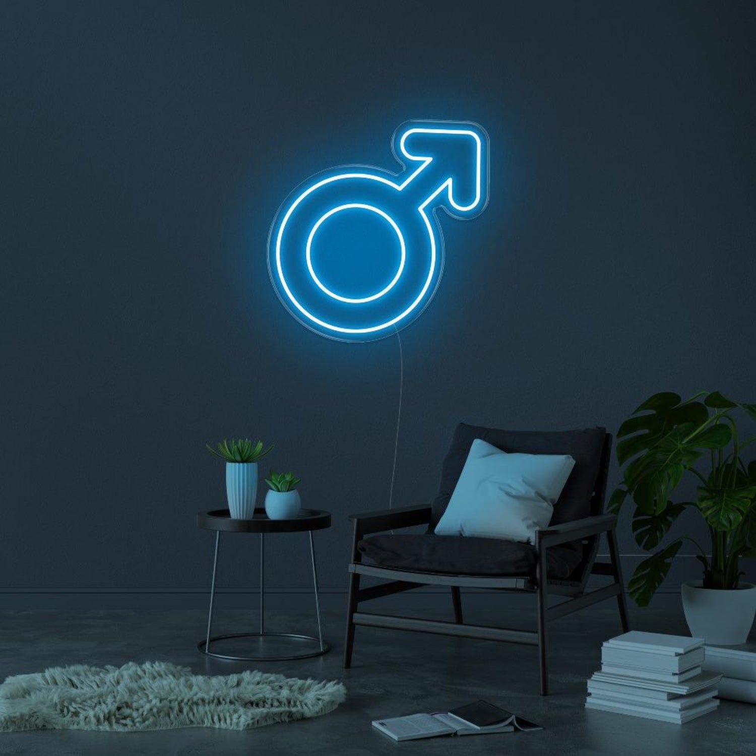 Blue Male Symbol Led Neon Sign For Modern Home Decor | Shineneon