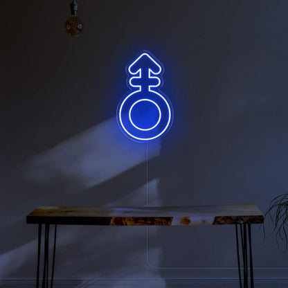 Blue Male Symbol Led Neon Sign For Modern Room Decor | Shineneon