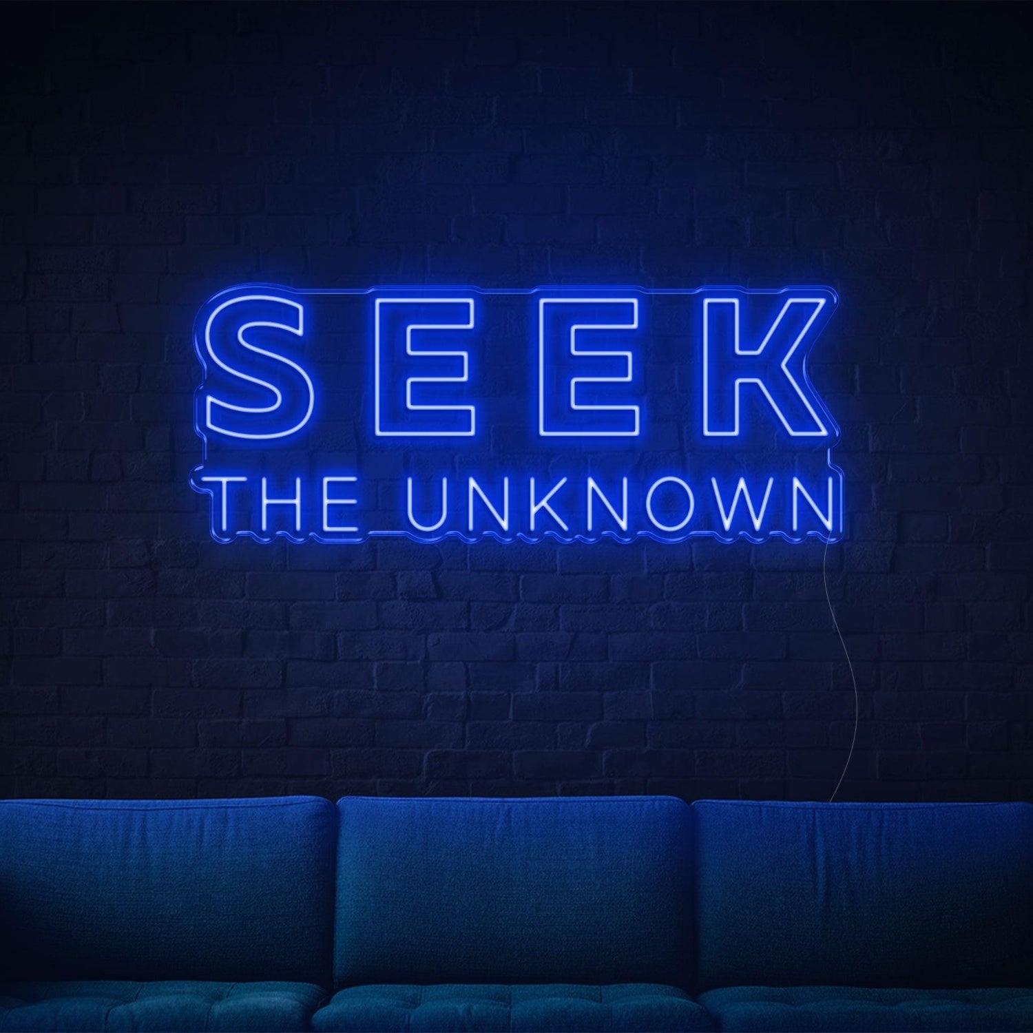 Blue Modern Seek The Unknown Led Neon Sign For Home Studio Decor | Shineneon