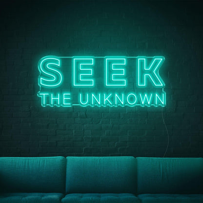 Blue Modern Seek The Unknown Led Neon Sign For Home Studio Decor | Shineneon