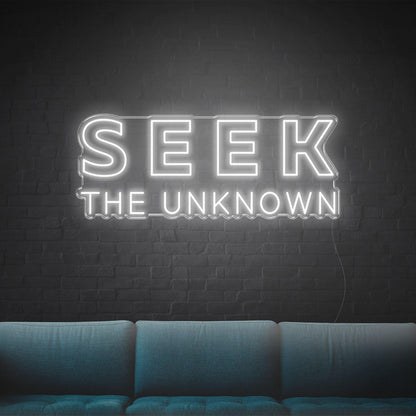 Blue Modern Seek The Unknown Led Neon Sign For Home Studio Decor | Shineneon