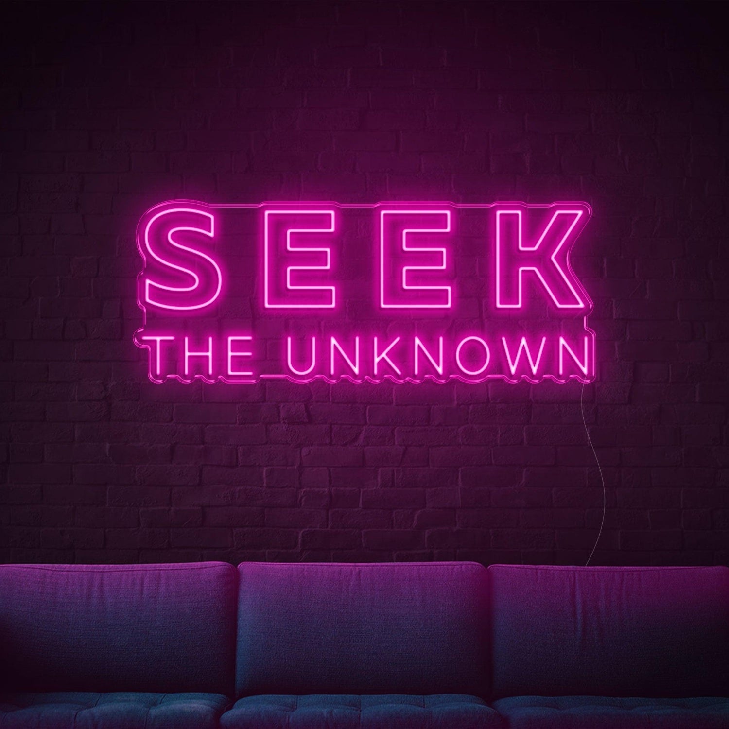 Blue Modern Seek The Unknown Led Neon Sign For Home Studio Decor | Shineneon