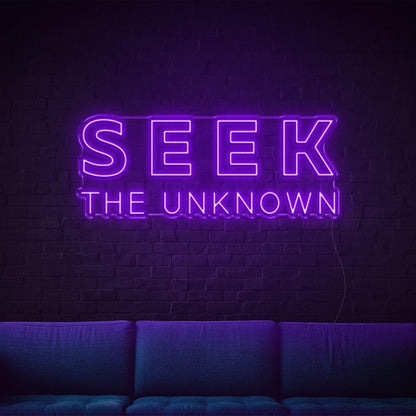 Blue Modern Seek The Unknown Led Neon Sign For Home Studio Decor | Shineneon