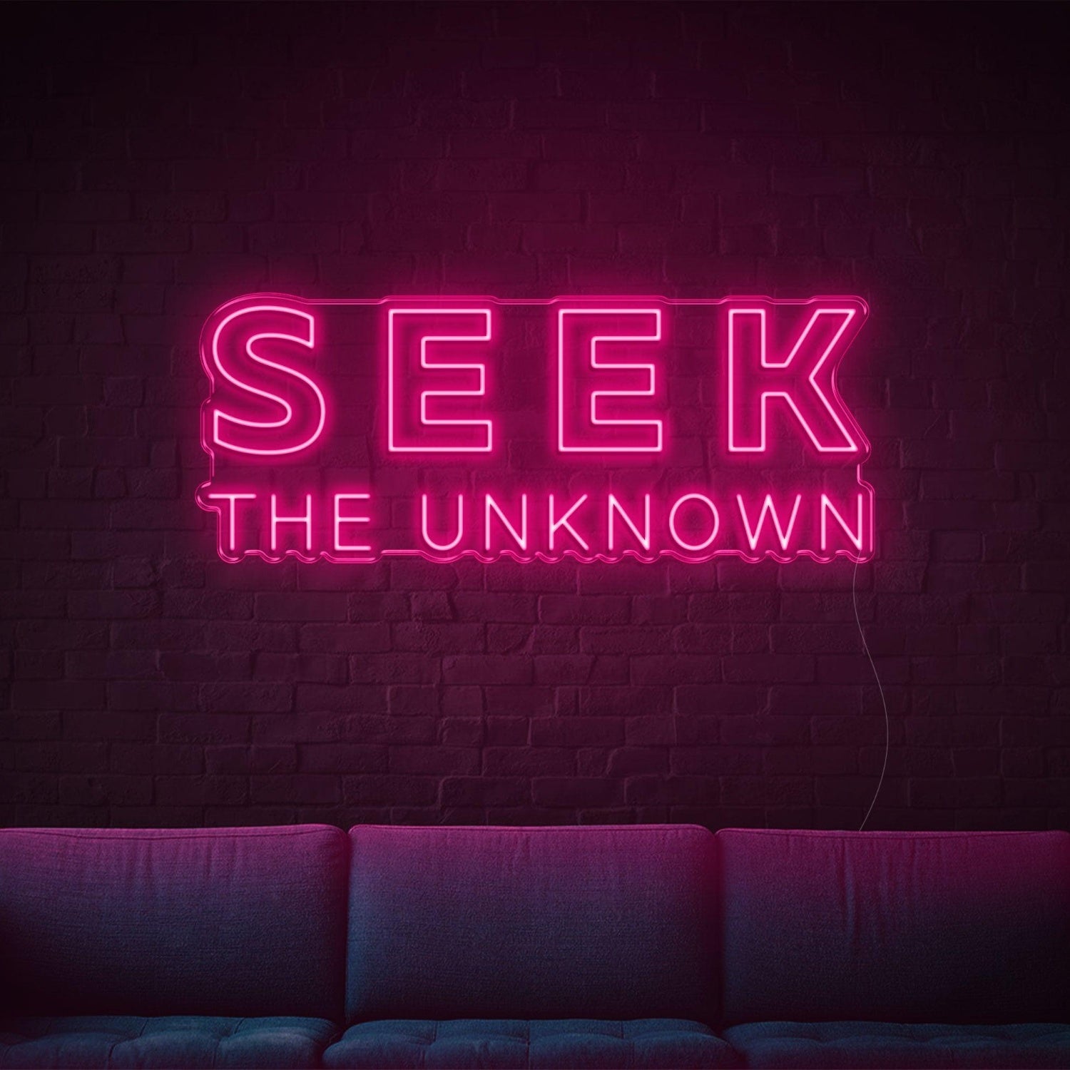 Blue Modern Seek The Unknown Led Neon Sign For Home Studio Decor | Shineneon