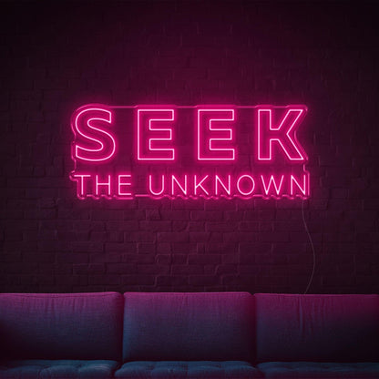 Blue Modern Seek The Unknown Led Neon Sign For Home Studio Decor | Shineneon
