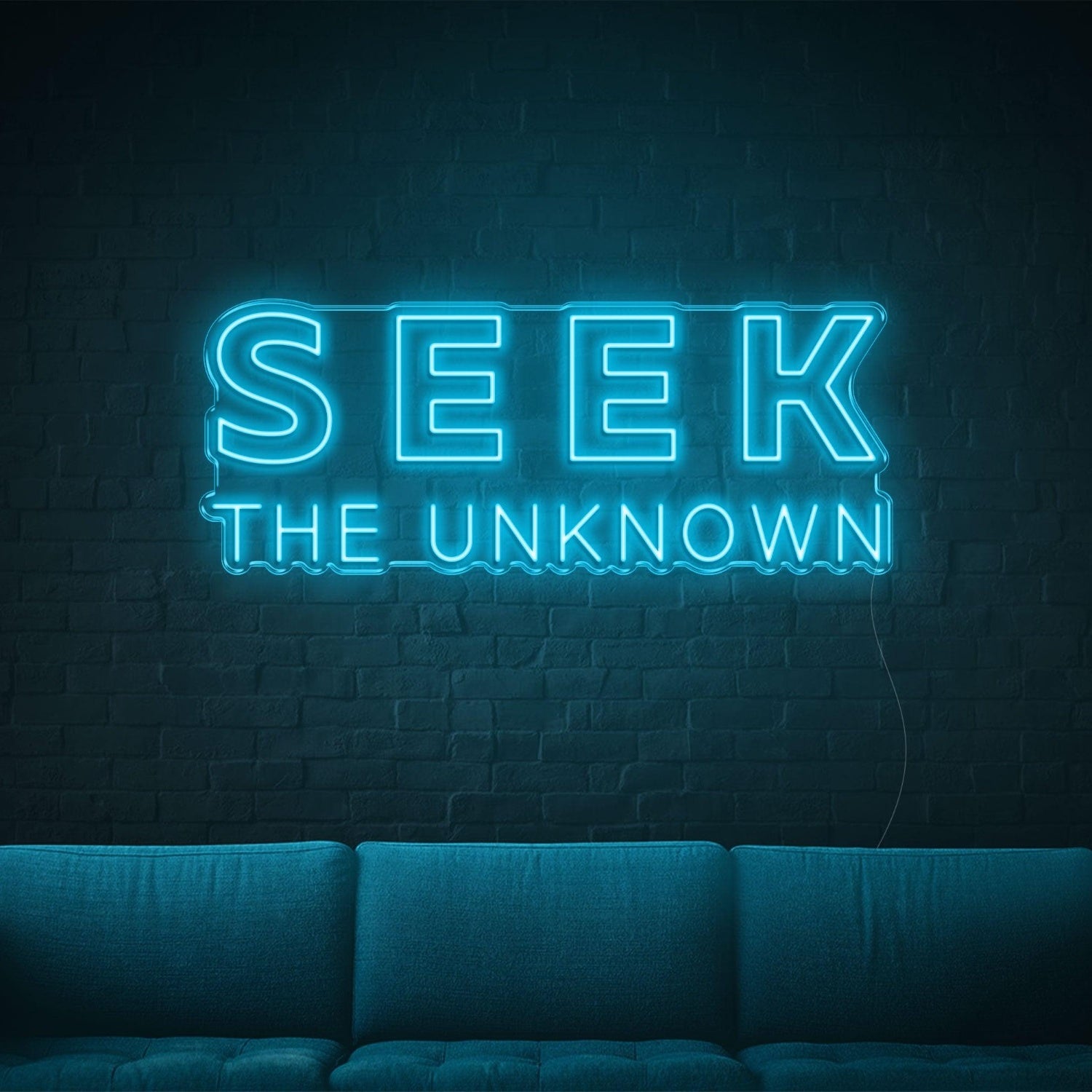 Blue Modern Seek The Unknown Led Neon Sign For Home Studio Decor | Shineneon
