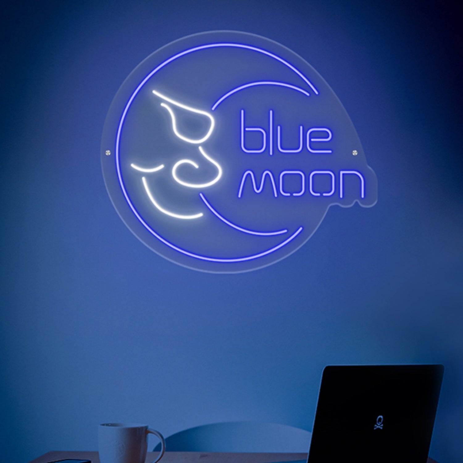Blue Moon Neon Sign Wall Art Decor | Shineneon