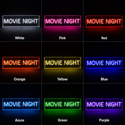 Blue Movie Night Neon Sign LED Neon Sign color grid
