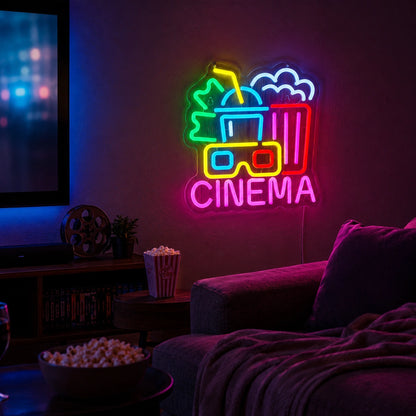 Blue Movie Room Neon Sign LED Neon Sign real lifestyle scene