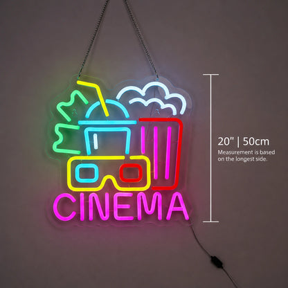 Blue Movie Room Neon Sign LED Neon Sign size image