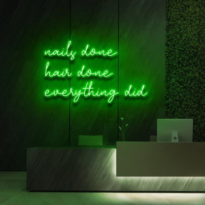 Blue Nails Done Hair Done Everything Did Led Neon Sign For Salon Decor | Shineneon