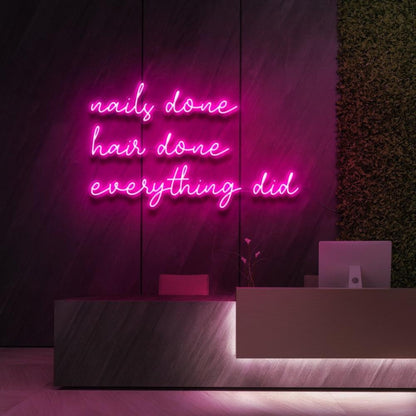 Blue Nails Done Hair Done Everything Did Led Neon Sign For Salon Decor | Shineneon