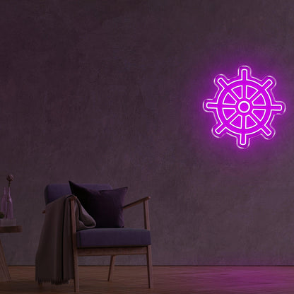 Blue Nautical Wheel Led Neon Sign For Modern Interior And Marine Theme Decor | Shineneon