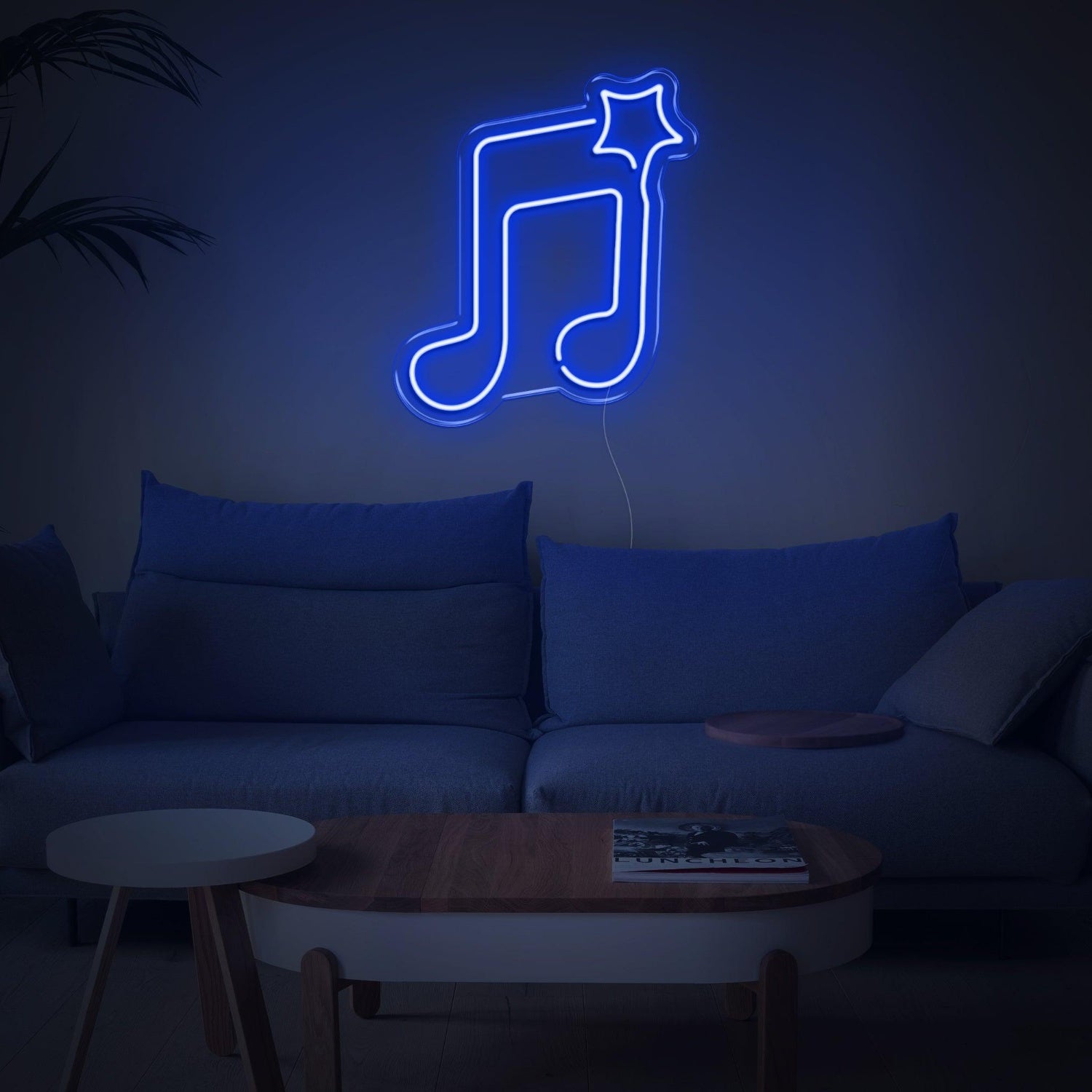 Blue Note And Star Led Neon Sign For Music Studio Home Decor | Shineneon