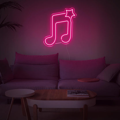 Blue Note And Star Led Neon Sign For Music Studio Home Decor | Shineneon