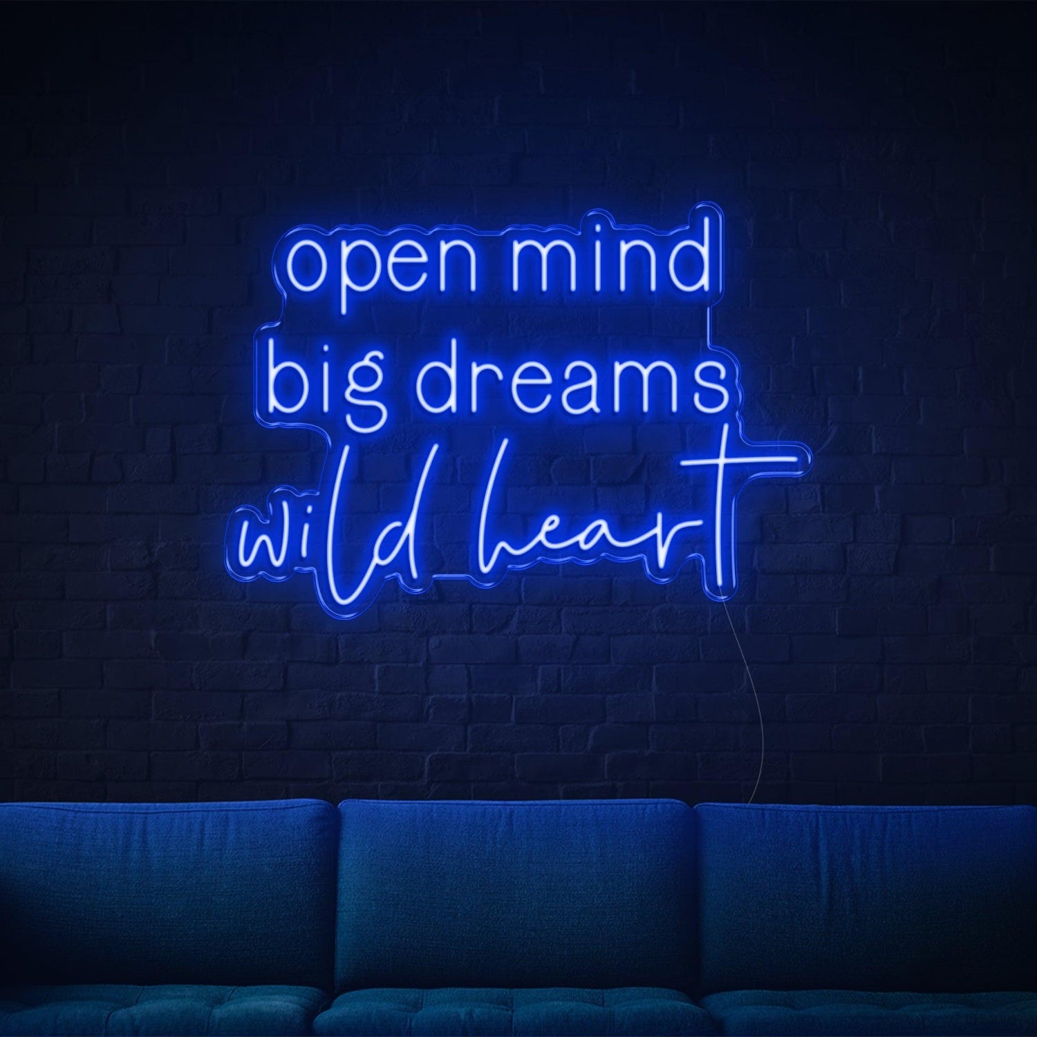 Blue Open Mind Big Dreams Wild Heart Led Neon Sign For Indoor Wall Decor | Shineneon