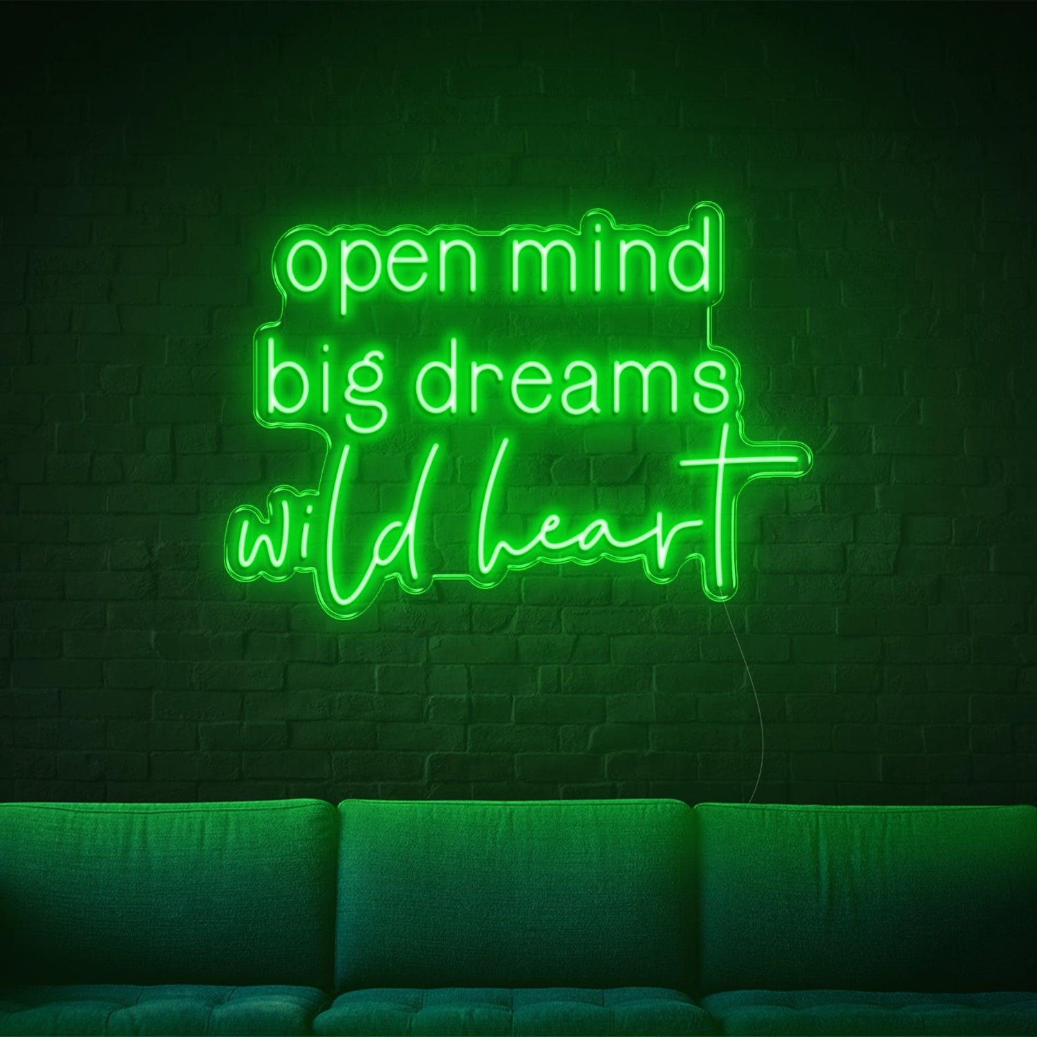 Blue Open Mind Big Dreams Wild Heart Led Neon Sign For Indoor Wall Decor | Shineneon