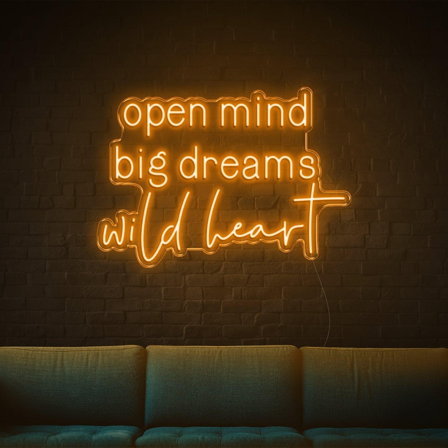 Blue Open Mind Big Dreams Wild Heart Led Neon Sign For Indoor Wall Decor | Shineneon