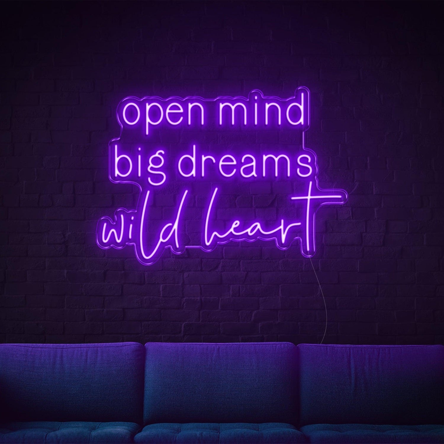 Blue Open Mind Big Dreams Wild Heart Led Neon Sign For Indoor Wall Decor | Shineneon