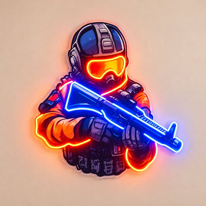 Blue Orange Tactical Character LED Neon Sign - Shineneon