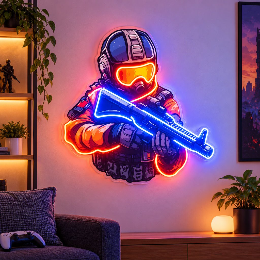 Blue Orange Tactical Character LED Neon Sign - Shineneon