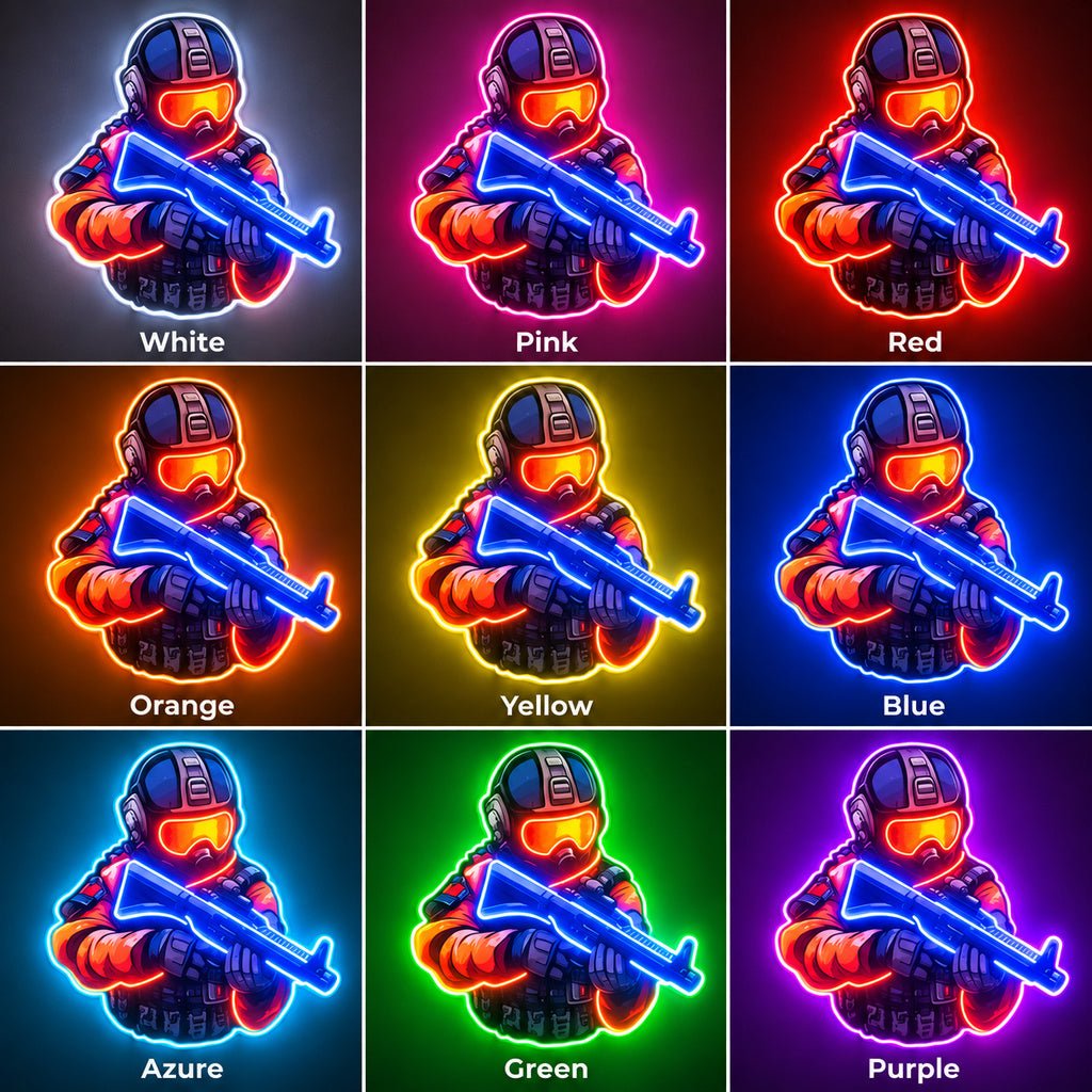 Blue Orange Tactical Character LED Neon Sign - Shineneon