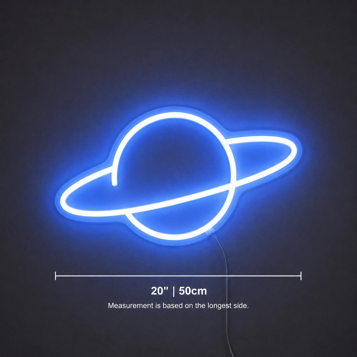 Blue Orbit Planet Neon Sign LED Neon Sign size image