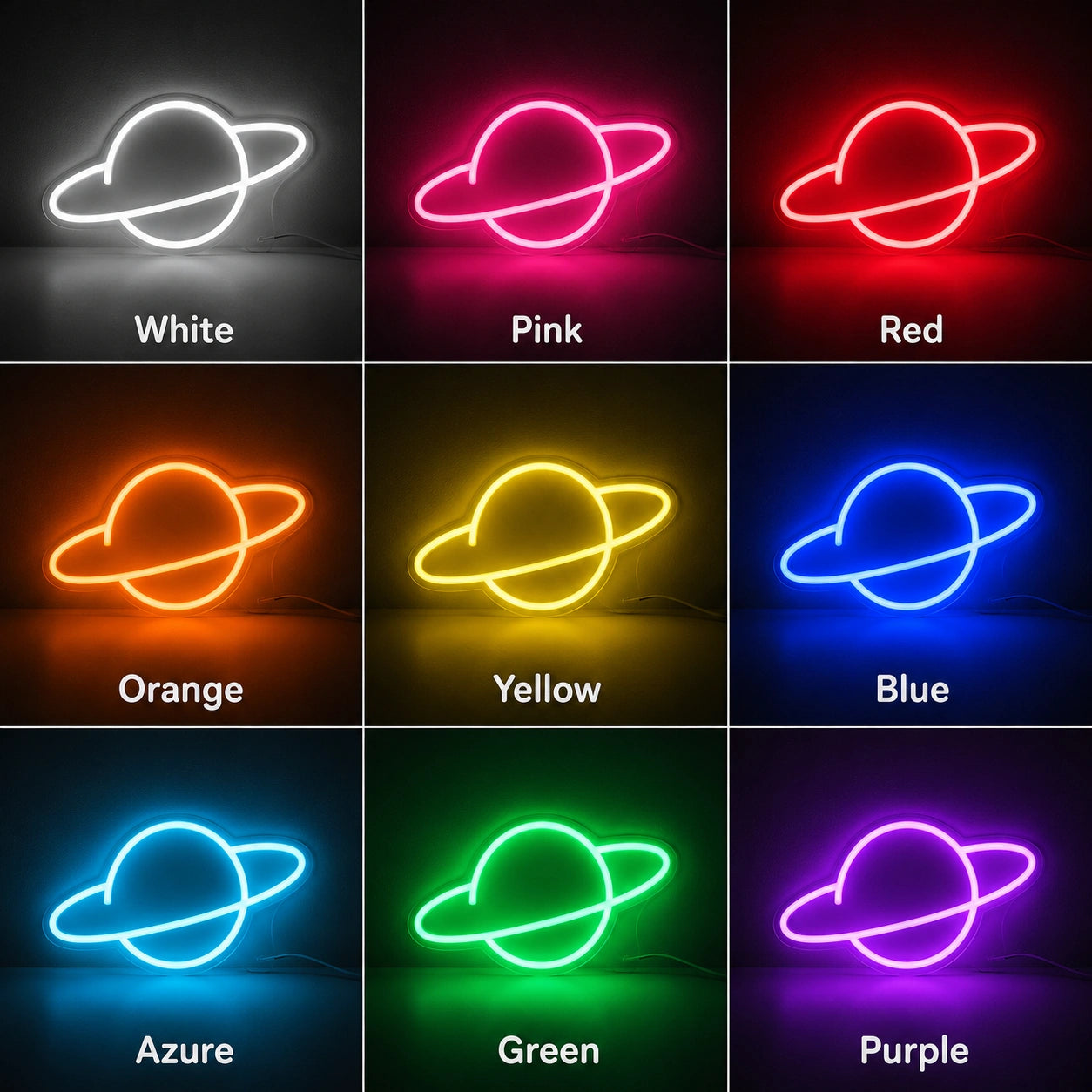 Blue Orbit Planet Neon Sign LED Neon Sign color grid