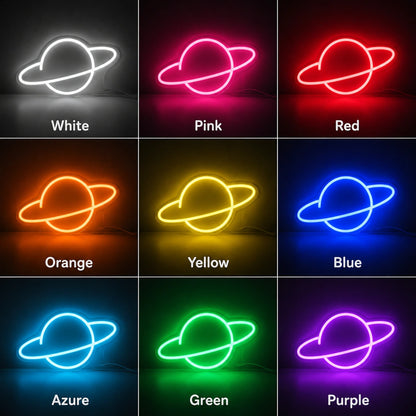 Blue Orbit Planet Neon Sign LED Neon Sign color grid