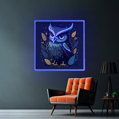 Blue Owl Led Neon Sign Light Custom Led Signs