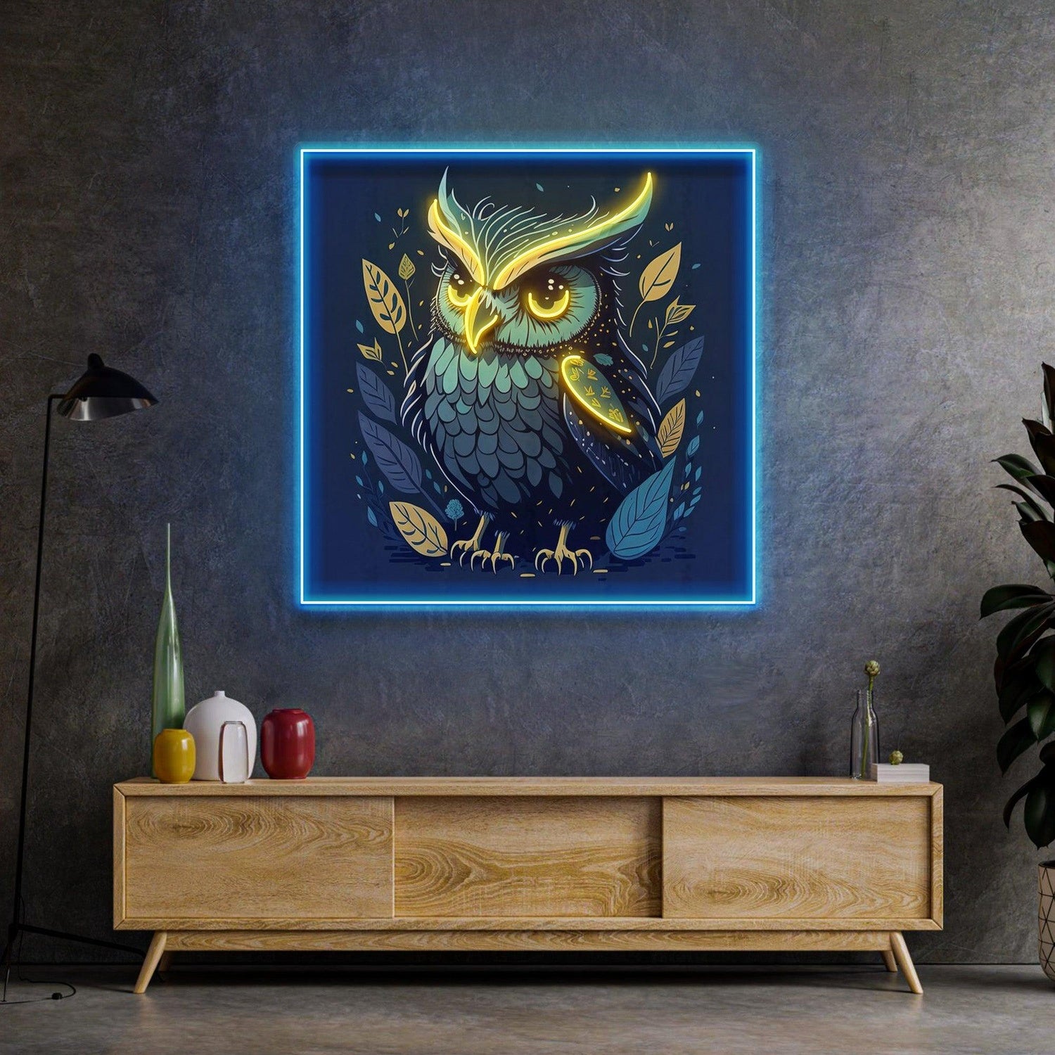 Blue Owl Patriotic Eagle Red White Blue Uv Printed Led Neon Sign For Indoor Wall Art | Shineneon