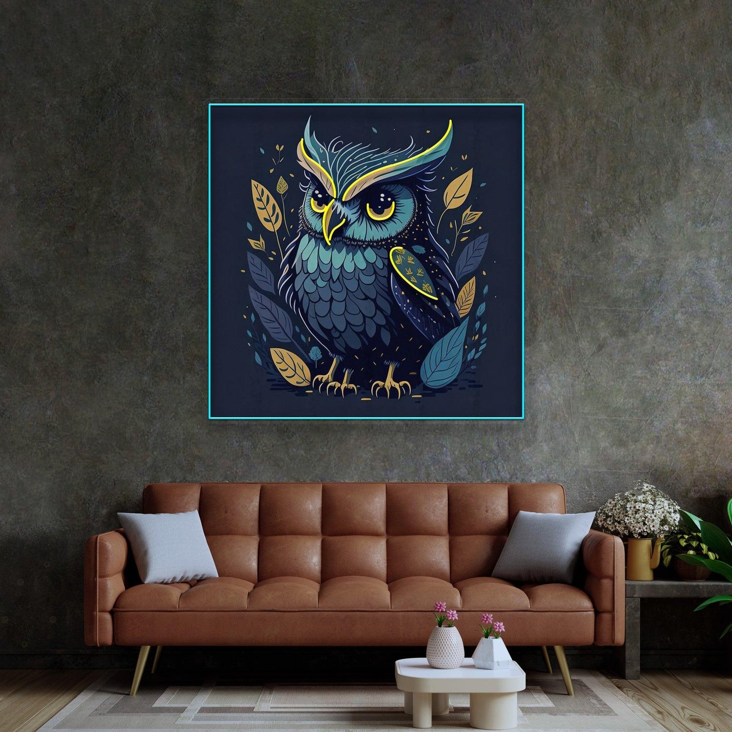Blue Owl Patriotic Eagle Red White Blue Uv Printed Led Neon Sign For Indoor Wall Art | Shineneon