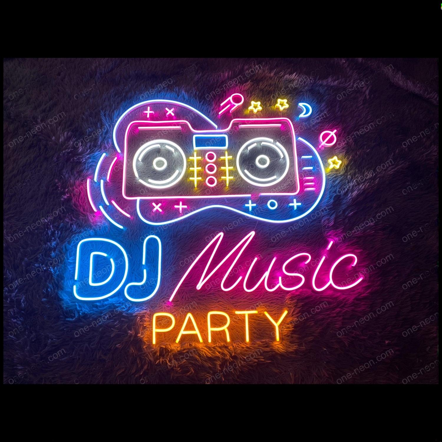 Blue Pink Yellow Dj Music Party Led Neon Sign For Nightclub Bar Decor | Shineneon