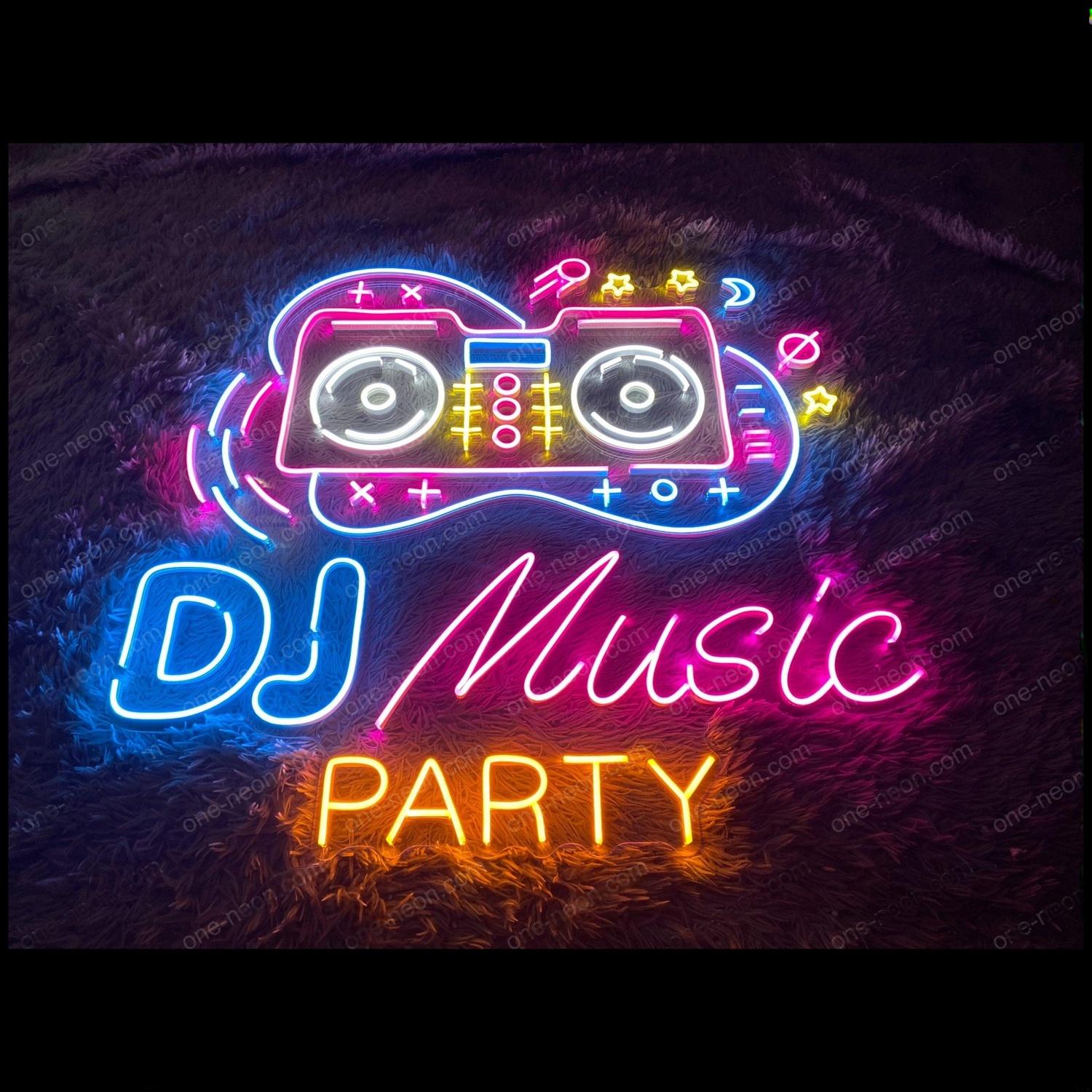 Blue Pink Yellow Dj Music Party Led Neon Sign For Nightclub Bar Decor | Shineneon