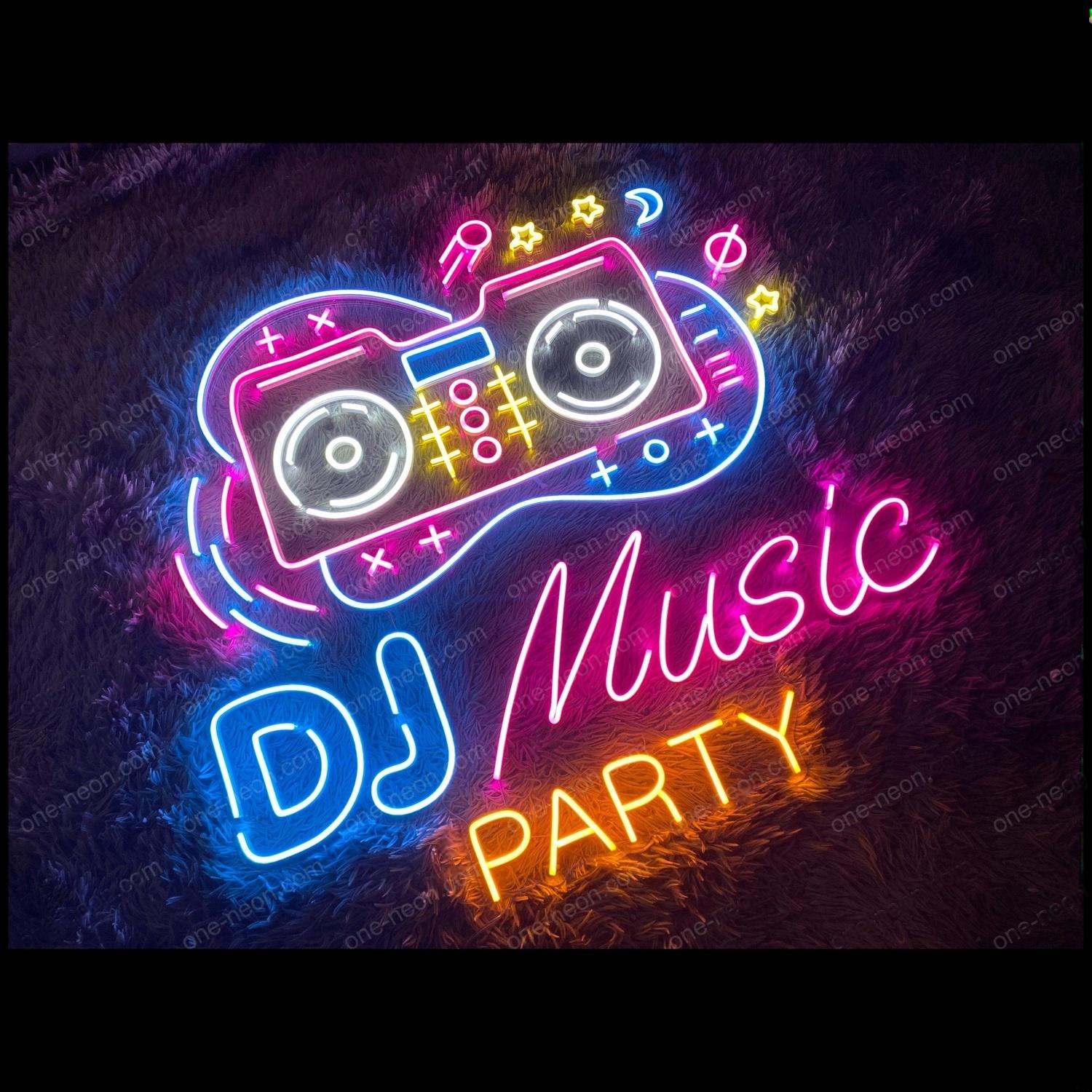 Blue Pink Yellow Dj Music Party Led Neon Sign For Nightclub Bar Decor | Shineneon