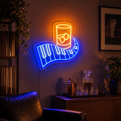Blue Pour Tumbler Neon Sign LED Neon Sign real lifestyle scene