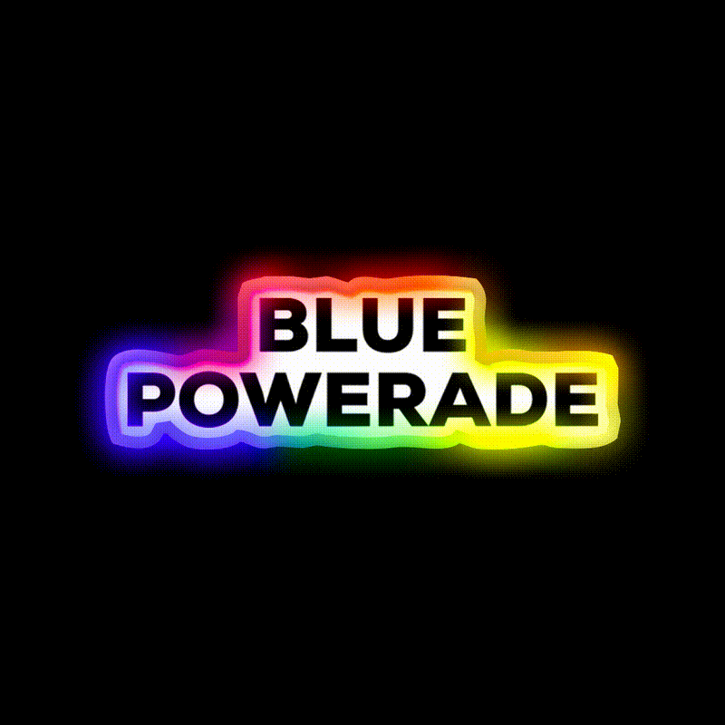 Blue Powerade Snack Food Led Neon Sign Rgb Color - LED neon sign close-up detail