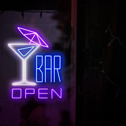 Blue Purple White Cocktail Bar Open Led Neon Sign For Nightclub Pub Decor | Shineneon
