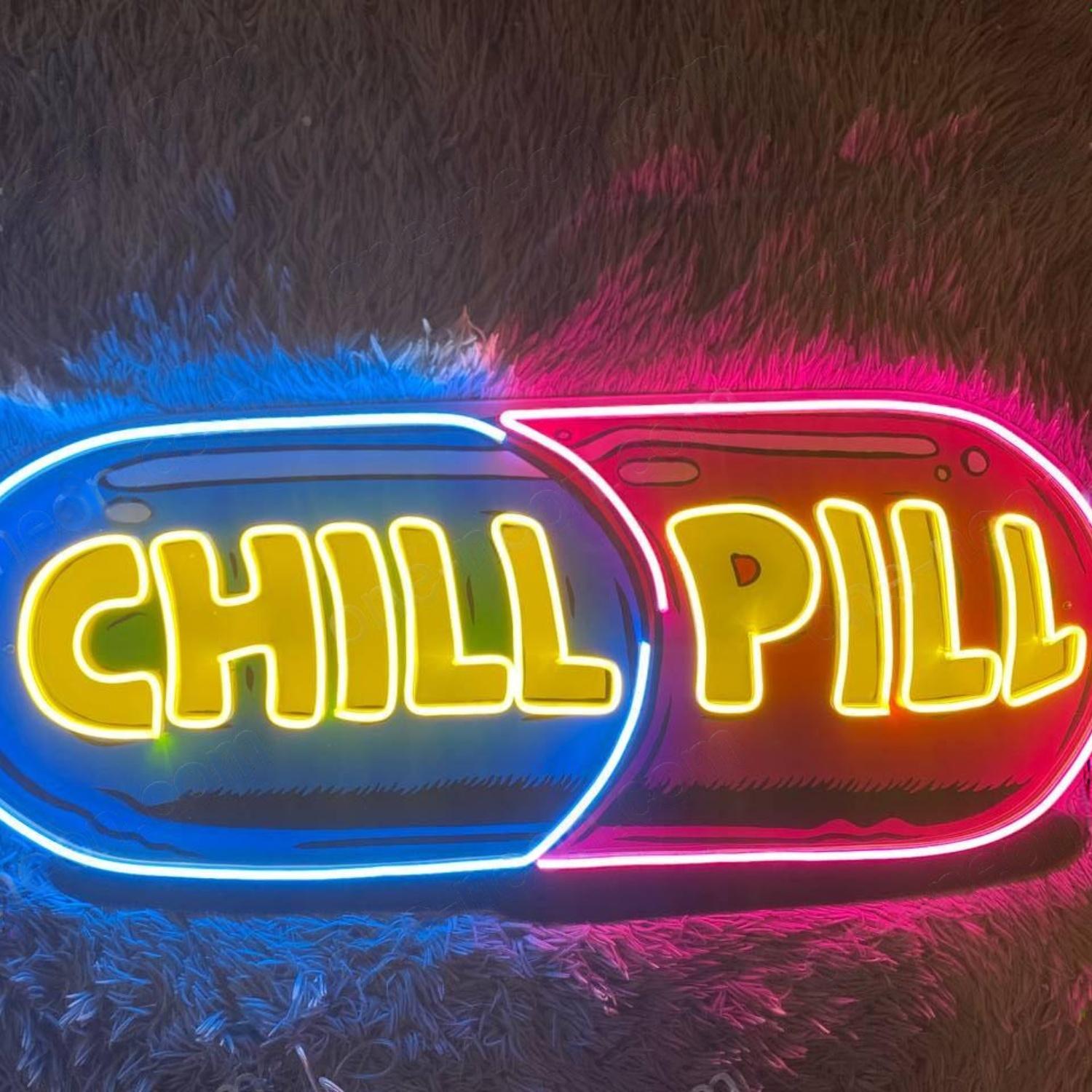 Blue Red Capsule Chill Pill Led Neon Sign For Home Bar Cafe Decor | Shineneon