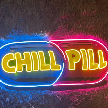 Blue Red Capsule Chill Pill Led Neon Sign For Home Bar Cafe Decor | Shineneon