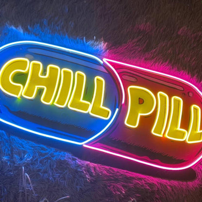 Blue Red Capsule Chill Pill Led Neon Sign For Home Bar Cafe Decor | Shineneon