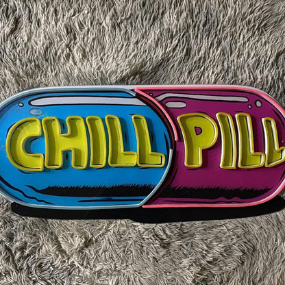 Blue Red Capsule Chill Pill Led Neon Sign For Home Bar Cafe Decor | Shineneon