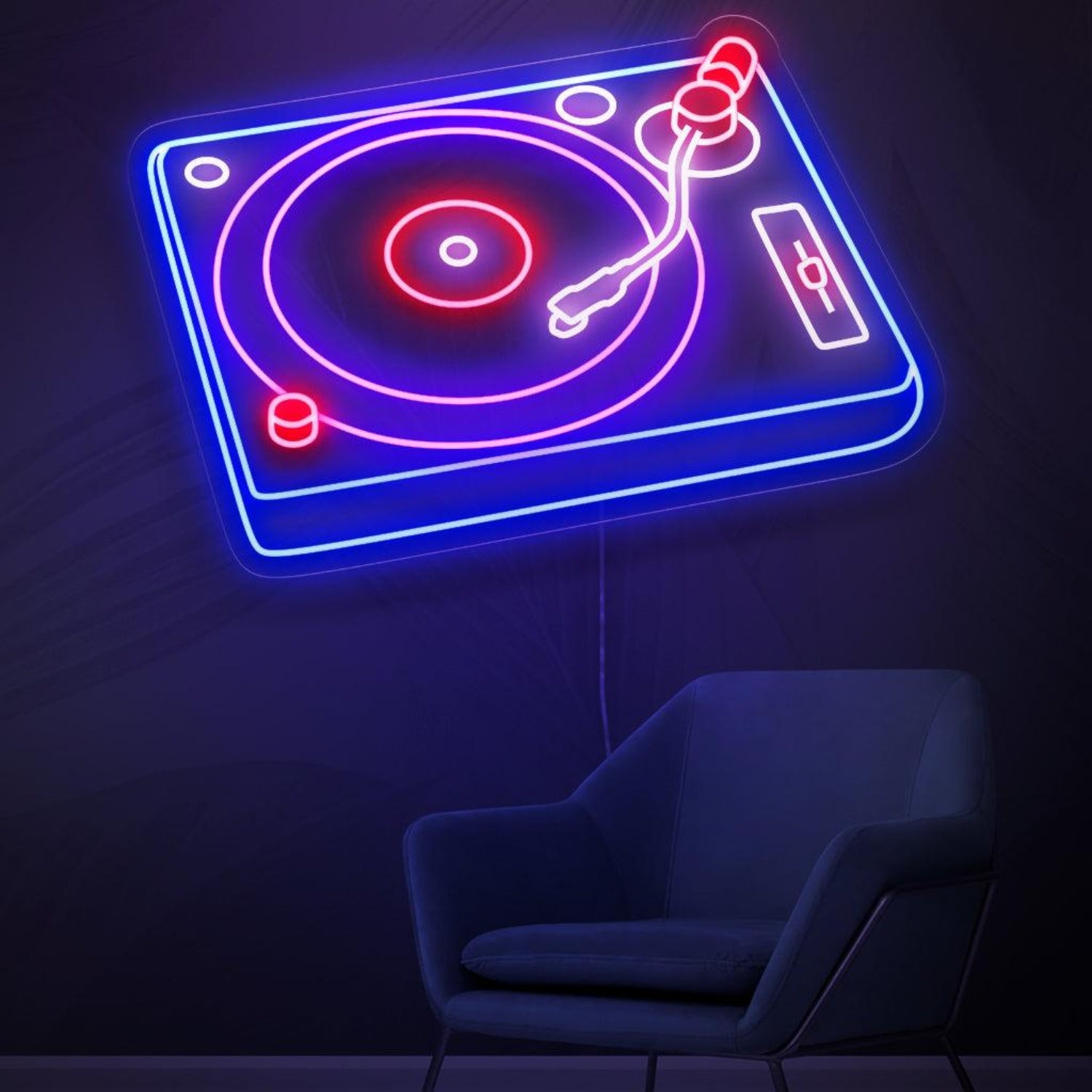 Blue-Red-Pink Dj Turntable Led Neon Sign For Music Studio Lounge Decor | Shineneon