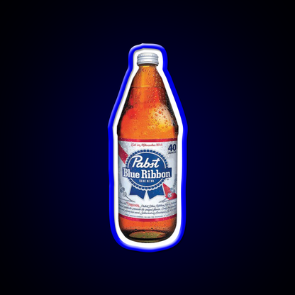 Blue Ribbon 40Oz Beer Bar Decor Led Neon Sign Rgb Color